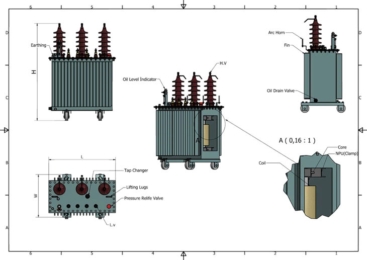 H61 40kva Oil Immersed 20/0.4KV Power Transformer